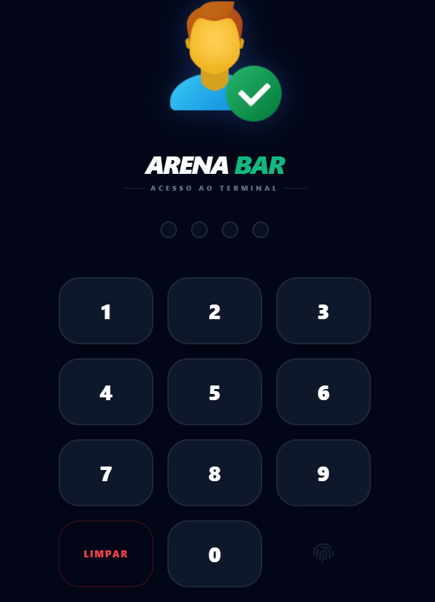 Tela de configuracoes e gestao do sistema de comanda digital
